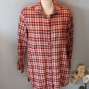 ROOTS plaid flannel shirt dress